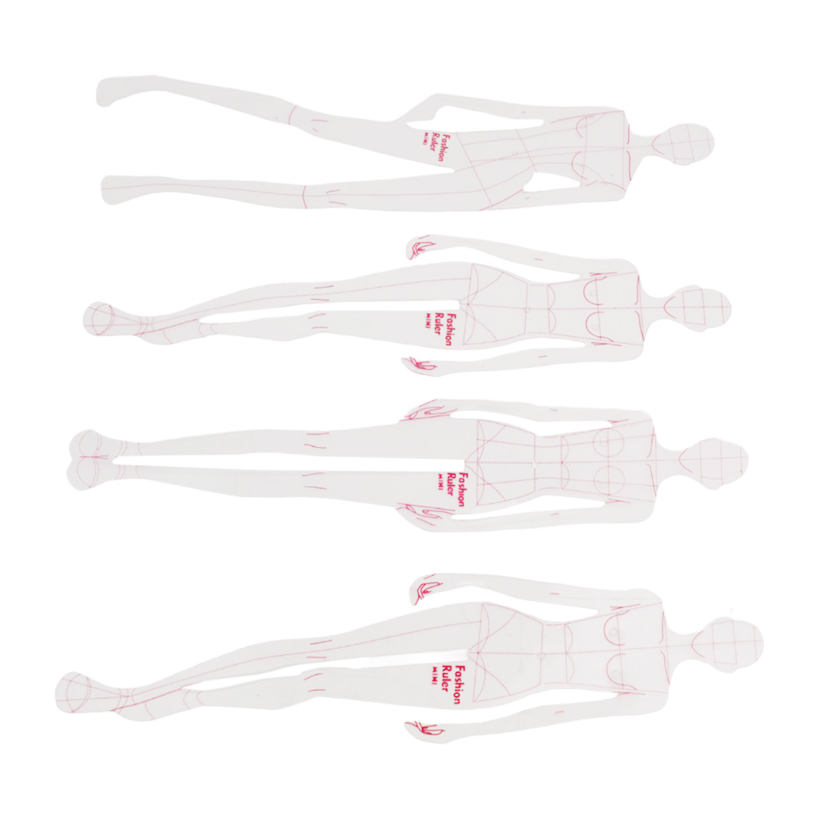 Ruler Set Transparent - Transparent Plastic Fashion Design Ruler Set