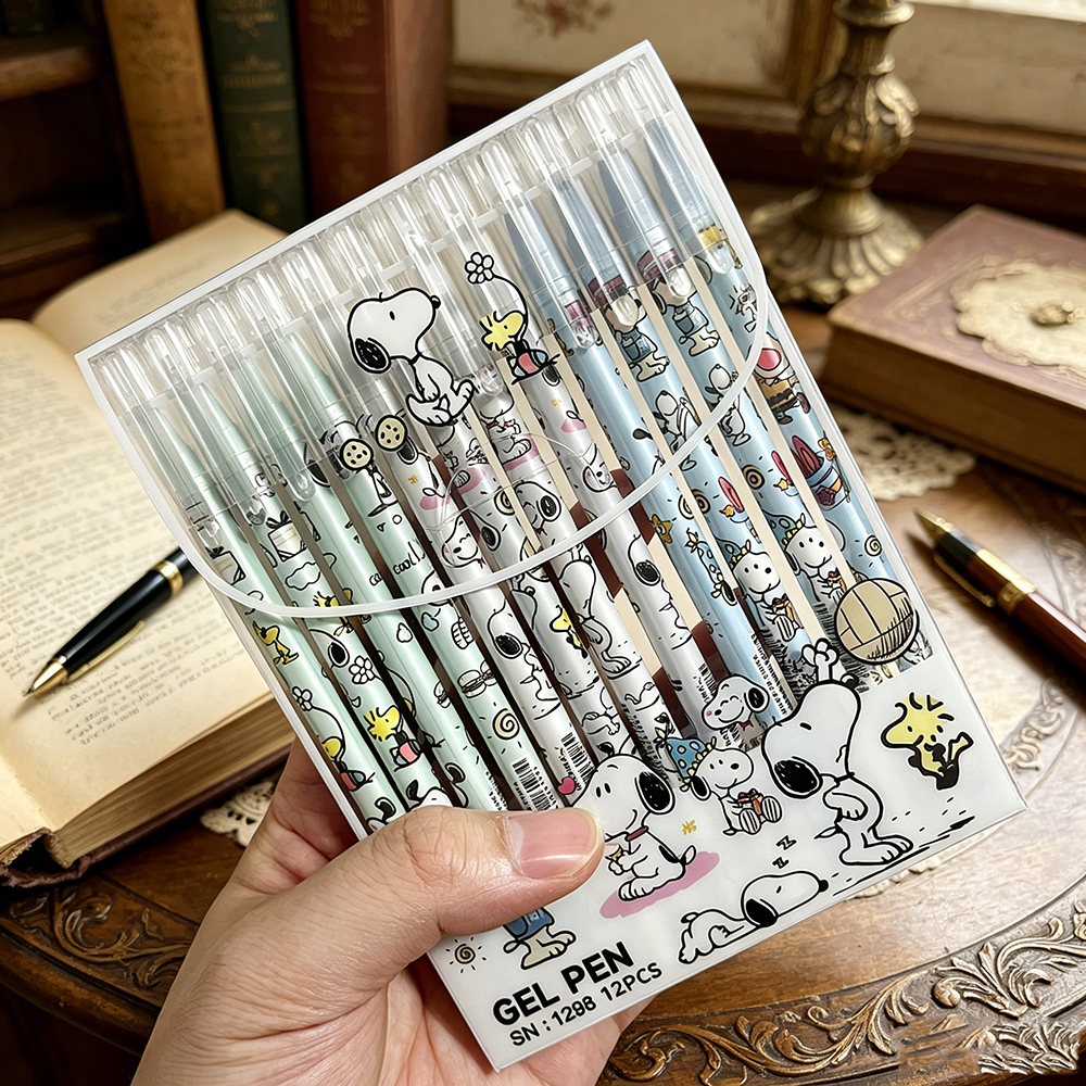 Stationery Office - 12pcs Snoopy Premium Erasable Blue Neutral