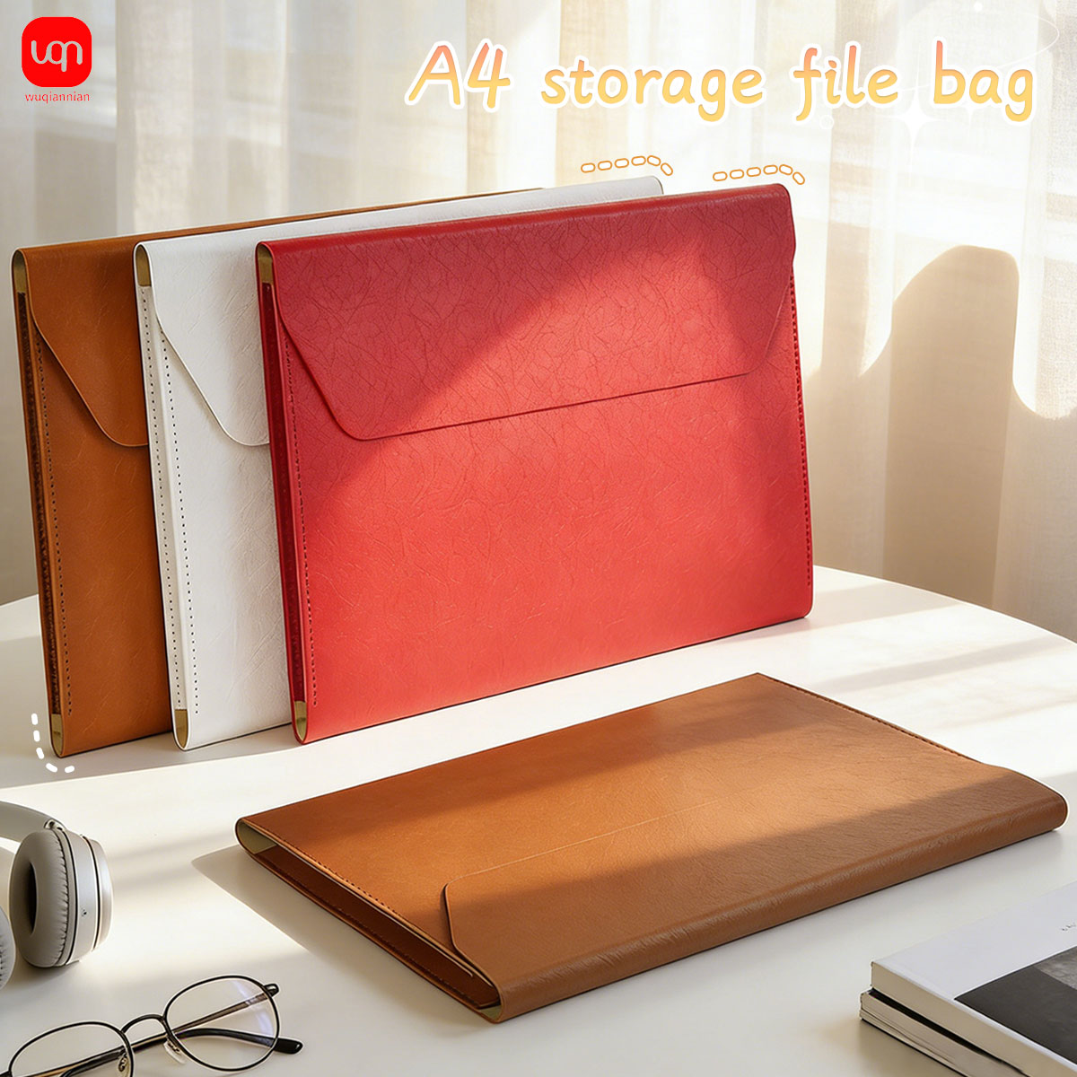 Stationery Supply Business - WQN-1PC A4 leather business document bag