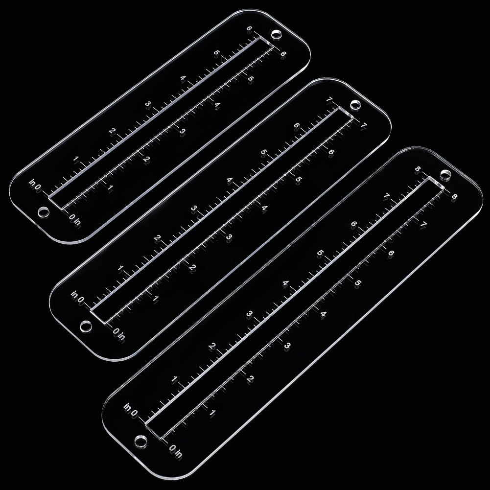 Ruler Set Transparent - 3Pcs, 3 sizes zipper making template