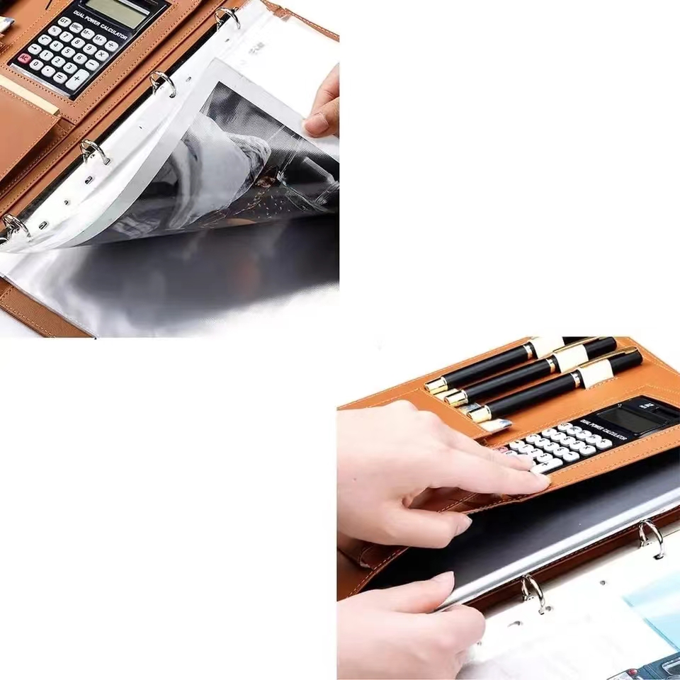 A4Pu leather briefcase equippe - Portfolio Folder Zip 评论和价格
