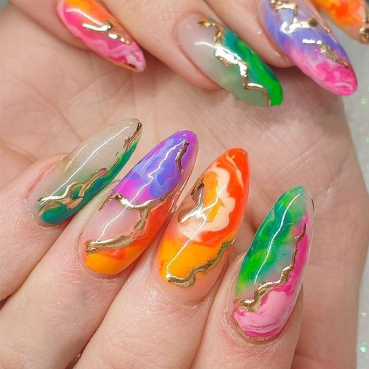 Press on Nails Almond Shaped M - Glue Stick Pack 评论和价格