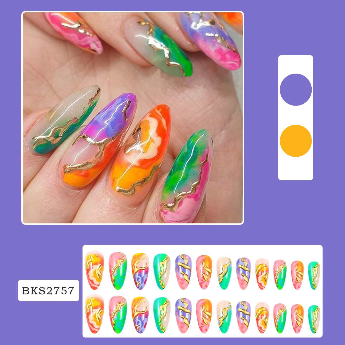 Press on Nails Almond Shaped M - Glue Stick Pack 评论和价格