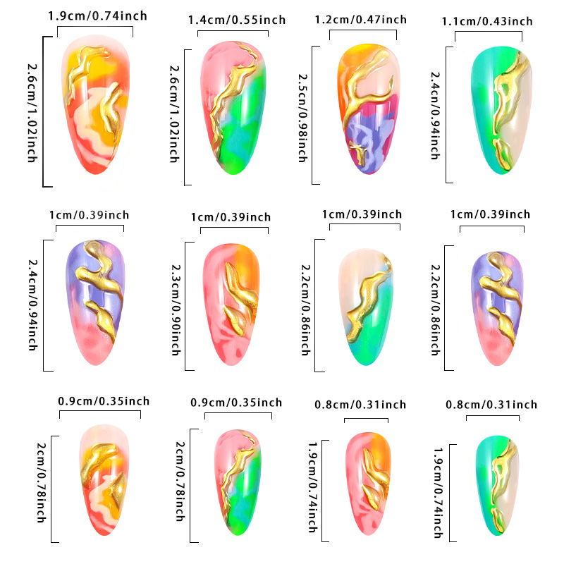 Press on Nails Almond Shaped M - Glue Stick Pack 评论和价格
