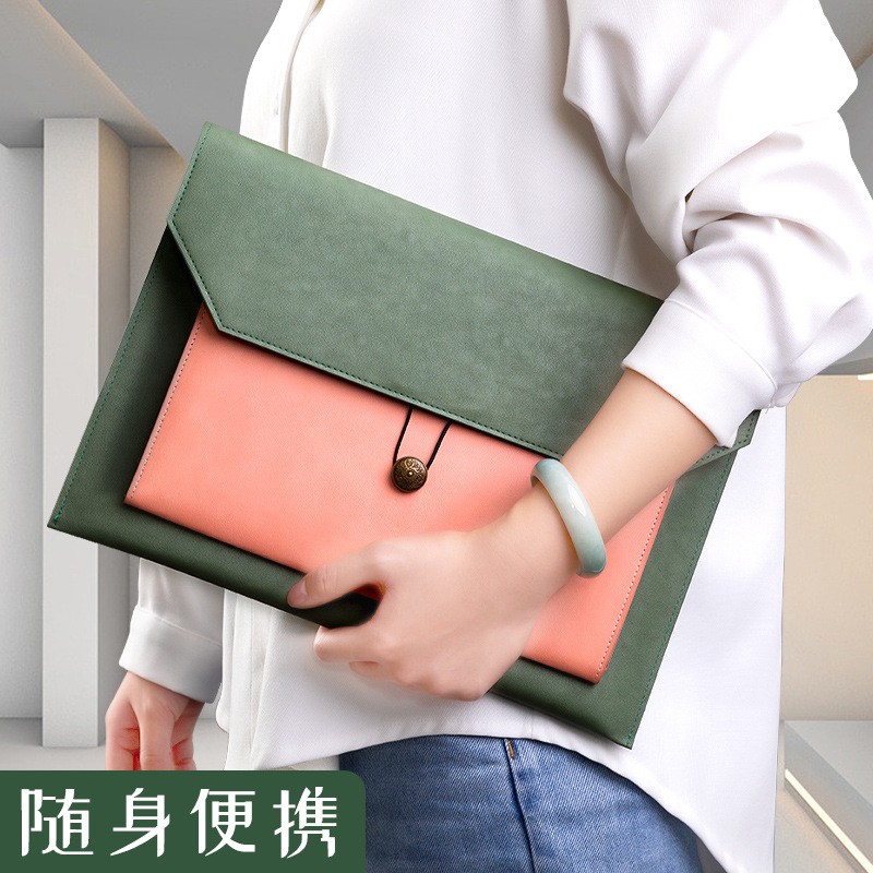 Leather File Bag A4 Paper File - Portfolio Folder Zip 评论和价格
