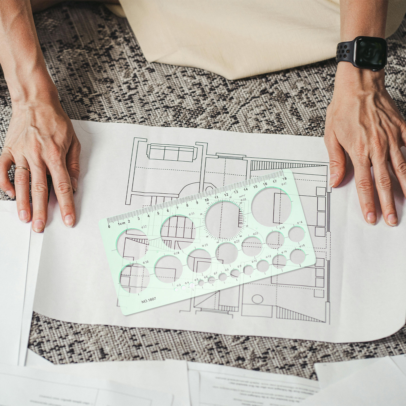 2Pcs Transparent Drawing Templ - Ruler Set Transparent 评论和价格