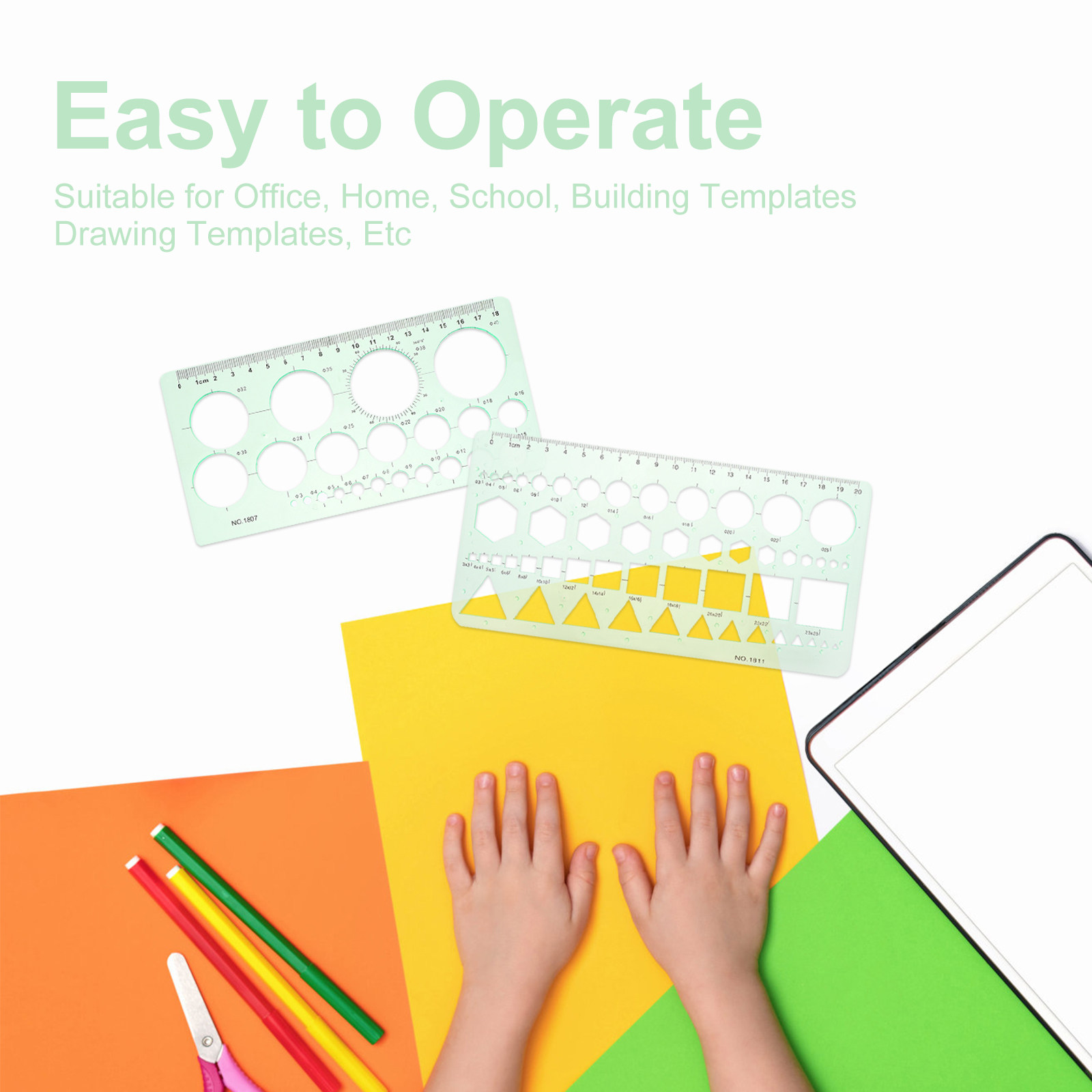 2Pcs Transparent Drawing Templ - Ruler Set Transparent 评论和价格