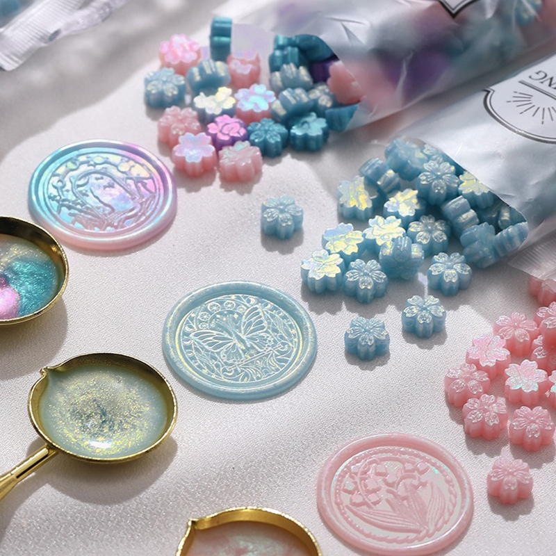 90pcs Mixed Color Glitter Saku - Wax Seal Stamp Kit 评论和价格