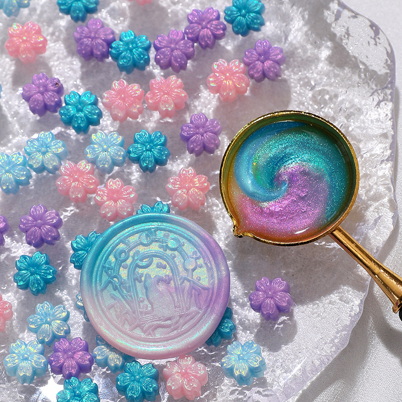 90pcs Mixed Color Glitter Saku - Wax Seal Stamp Kit 评论和价格