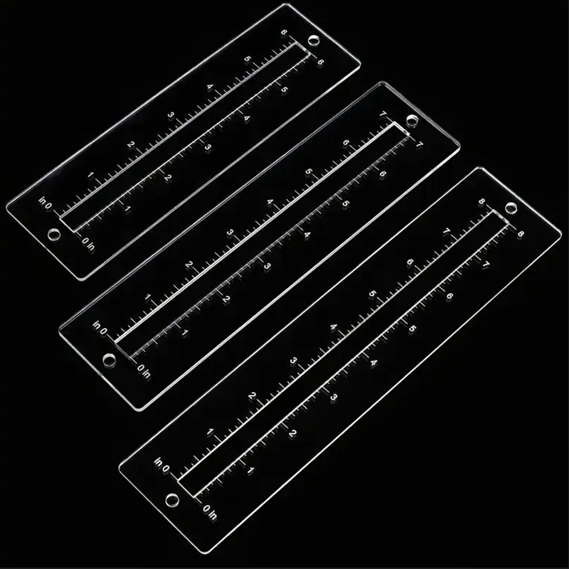 3pcs Acrylic Zipper Template S - Ruler Set Transparent 评论和价格