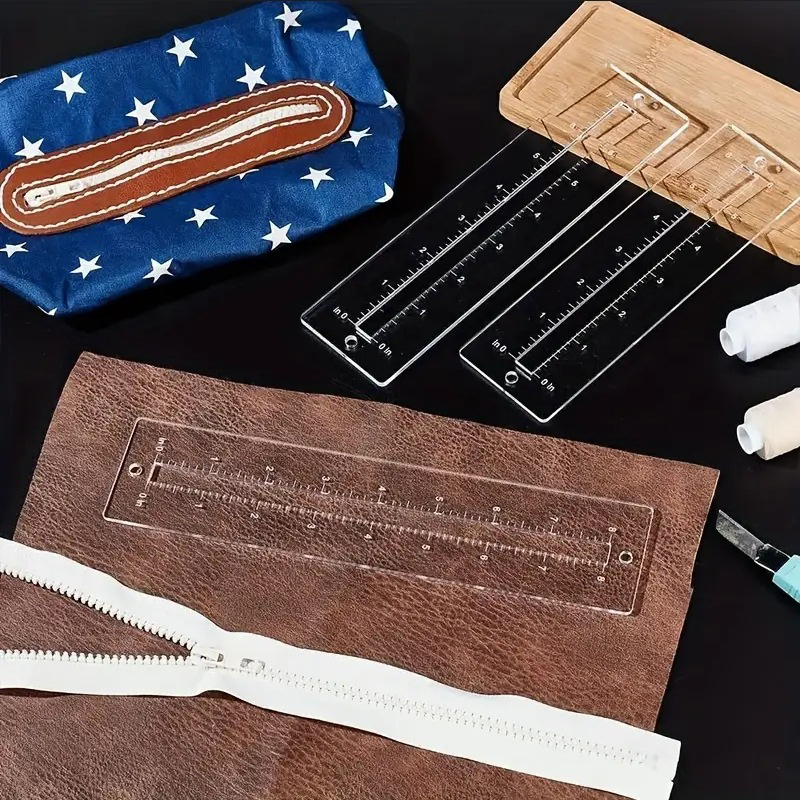 3pcs Acrylic Zipper Template S - Ruler Set Transparent 评论和价格