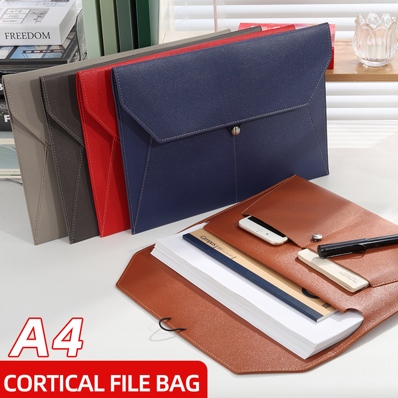 A4 Business Leather File Bag M - Portfolio Folder Zip 评论和价格