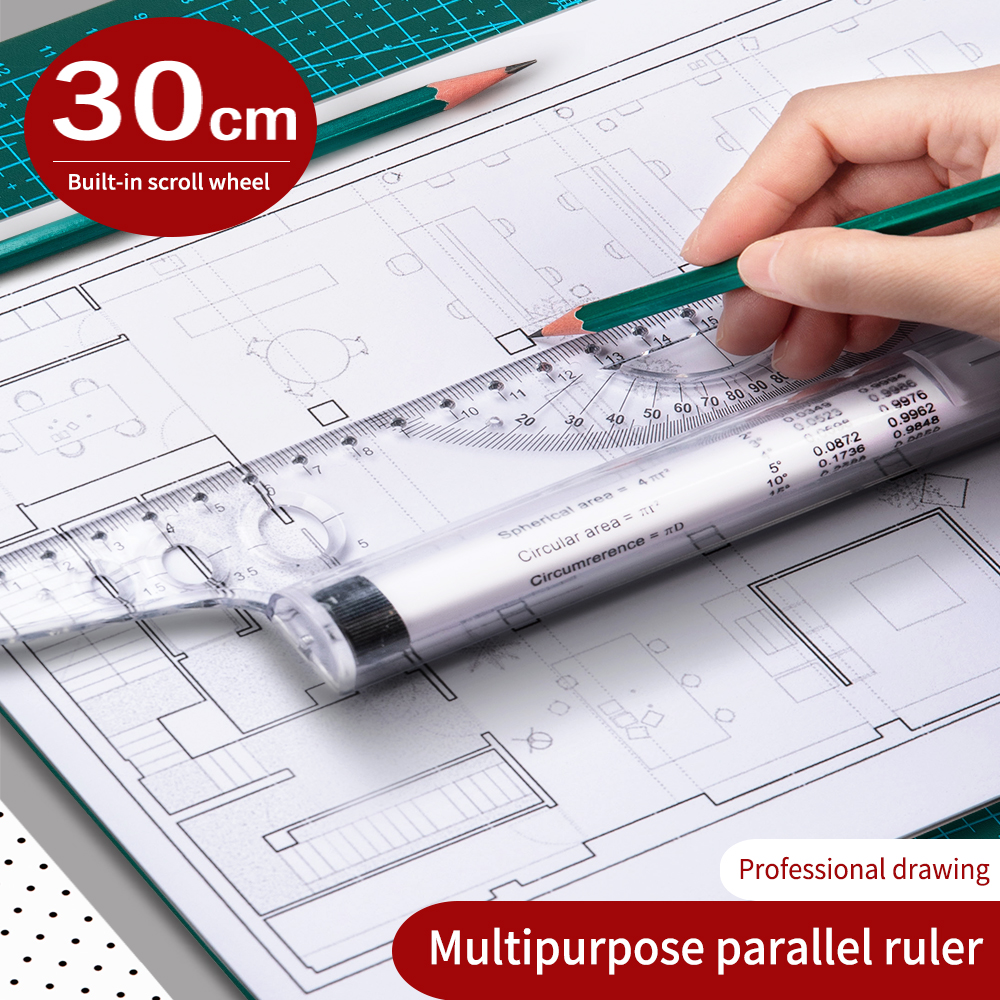 30cm Transparent Parallel Roll - Ruler Set Transparent 评论和价格