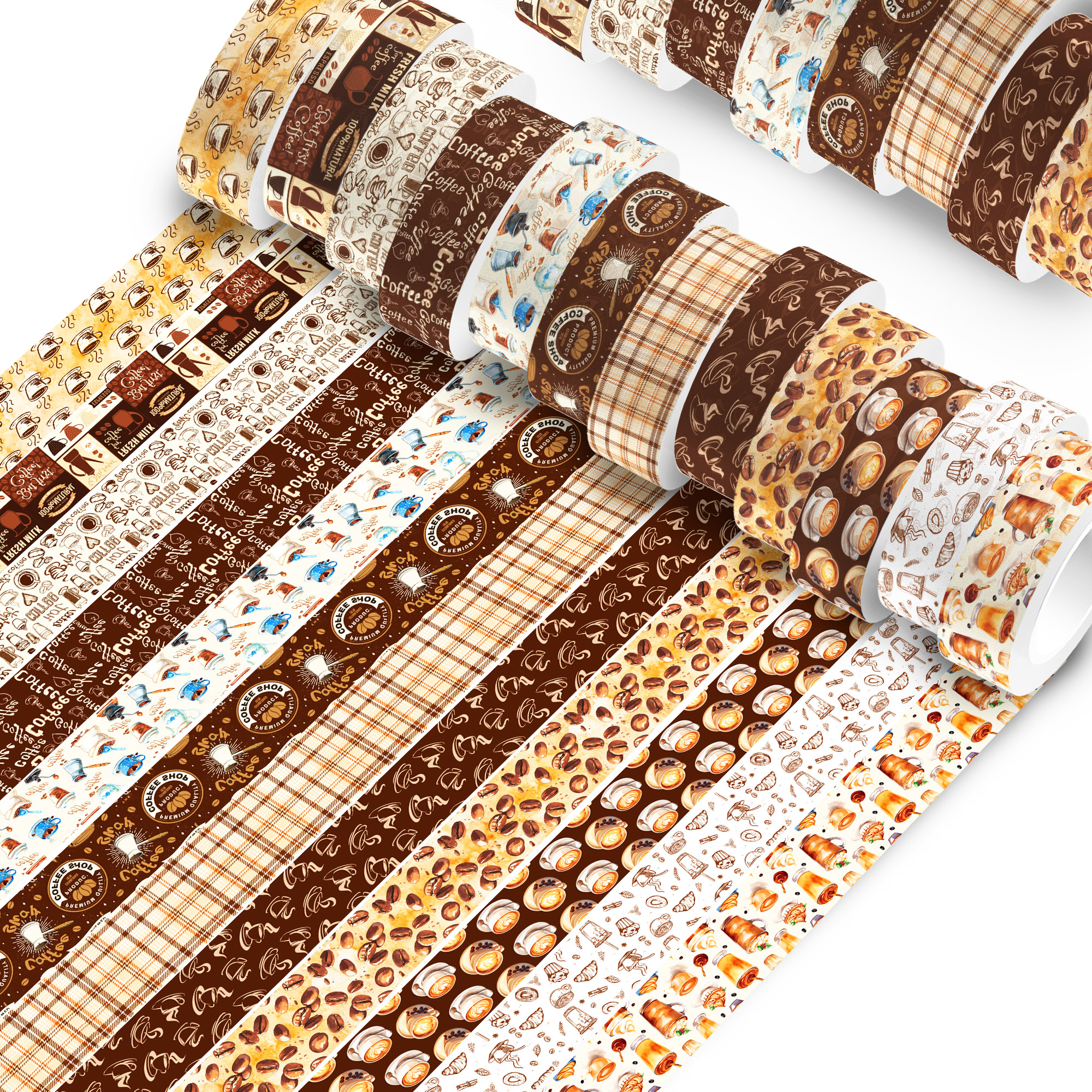 Vintage Coffee Pattern Washi T - Washi Tape Set 评论和价格