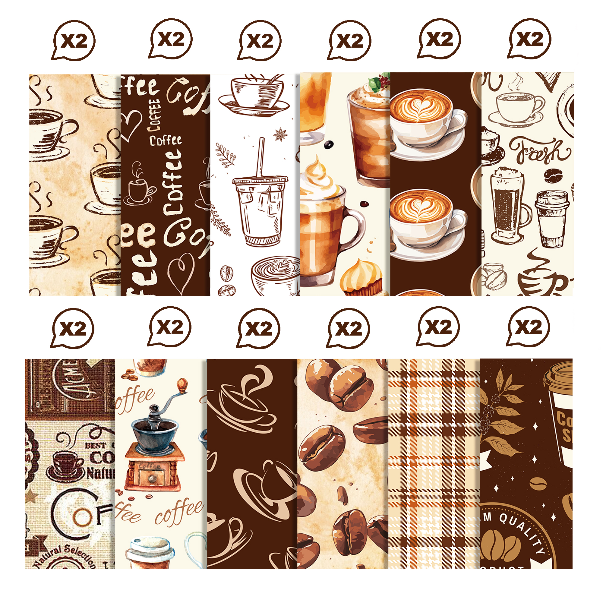 Vintage Coffee Pattern Washi T - Washi Tape Set 评论和价格