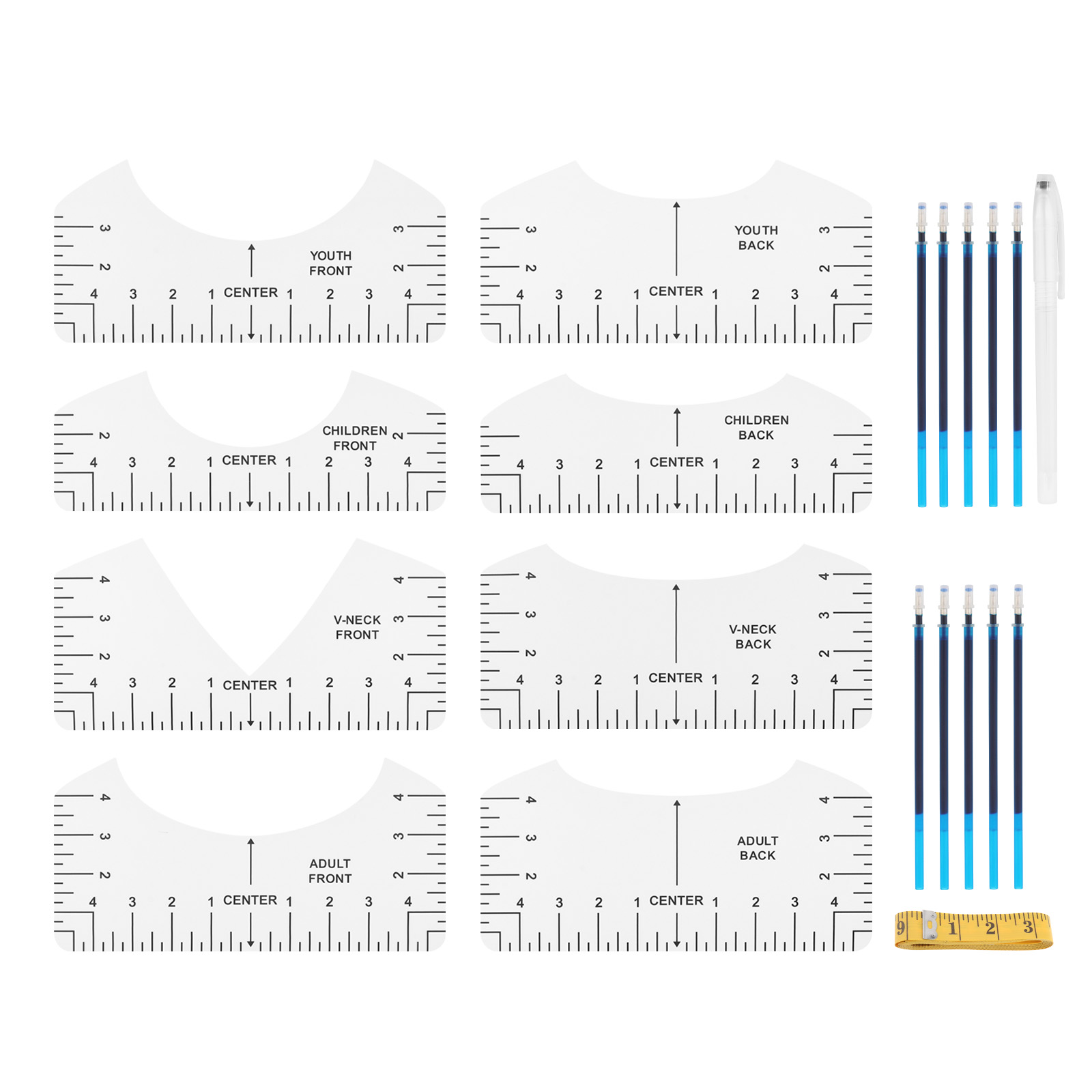 Transparent T-shirt Ruler Guid - Ruler Set Transparent 评论和价格
