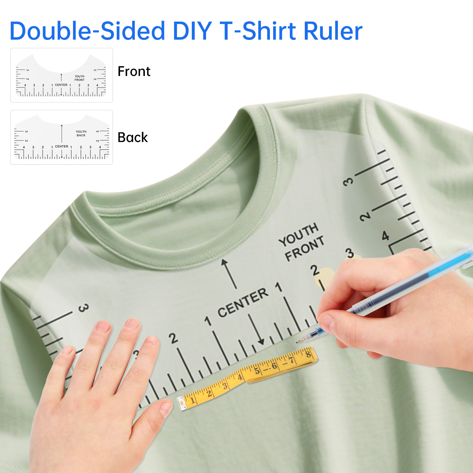 Transparent T-shirt Ruler Guid - Ruler Set Transparent 评论和价格