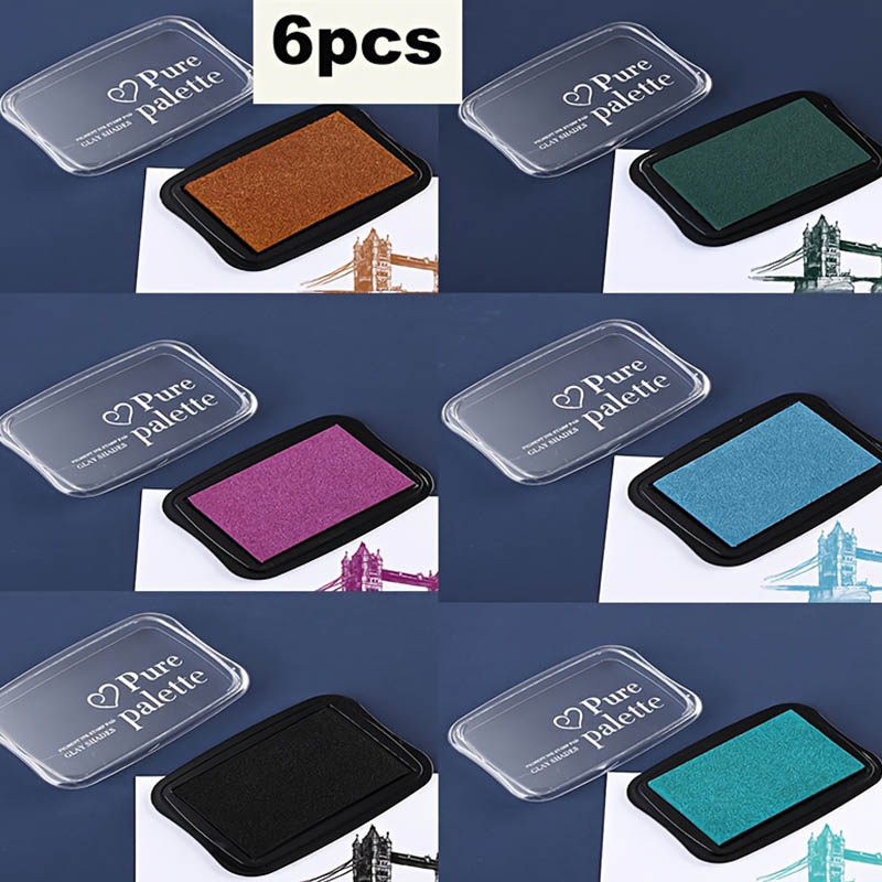 6 pieces - Retro solid color s - Self Inking Stamp 评论和价格
