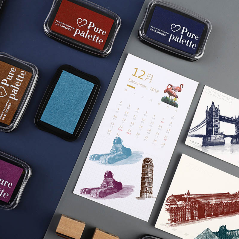 6 pieces - Retro solid color s - Self Inking Stamp 评论和价格