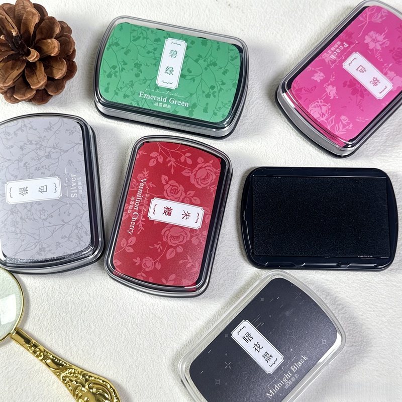 1pc Oil-Based Ink Pad, Colorfu - Self Inking Stamp 评论和价格