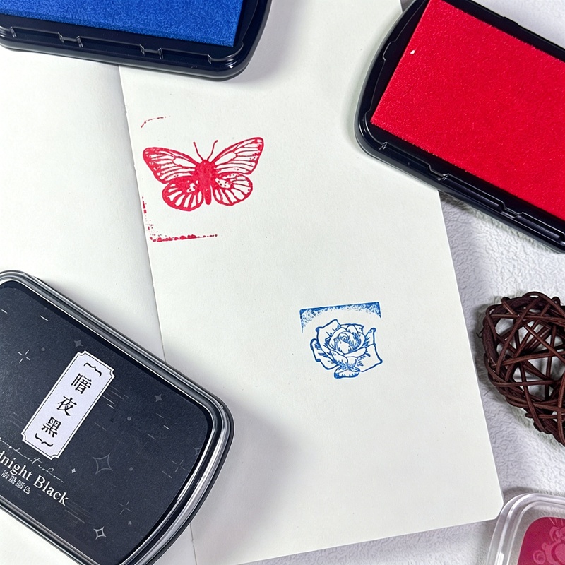 1pc Oil-Based Ink Pad, Colorfu - Self Inking Stamp 评论和价格