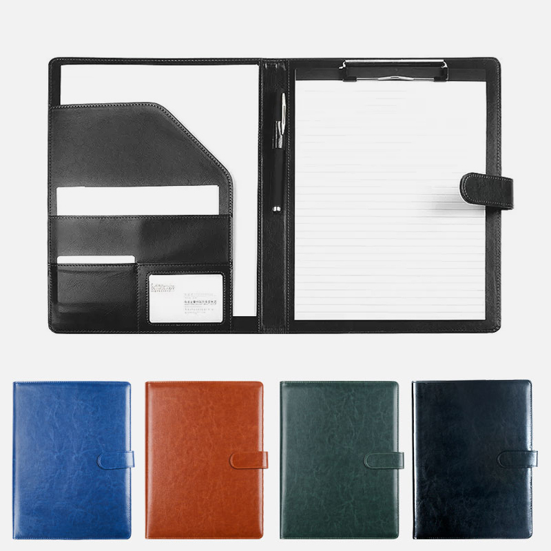 Black A4 Leather Padfolio Port - Portfolio Folder Zip 评论和价格