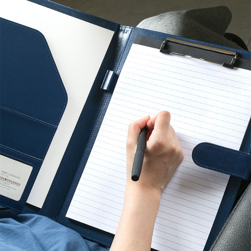 Black A4 Leather Padfolio Port - Portfolio Folder Zip 评论和价格