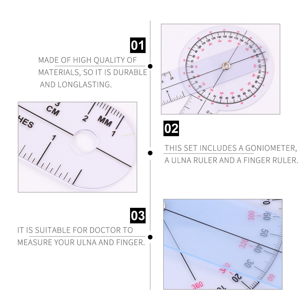 1Set Ruler Set Transparent Pla - Ruler Set Transparent 评论和价格