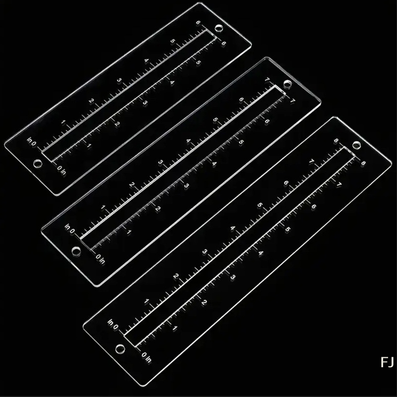 [YU]3pcs Acrylic Zipper Templa - Ruler Set Transparent 评论和价格