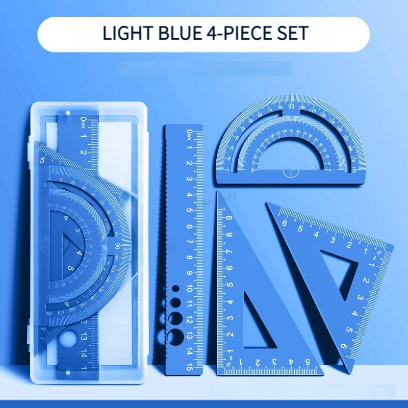 4 In 1 Aluminum Alloy Ruler St - Ruler Set Transparent 评论和价格