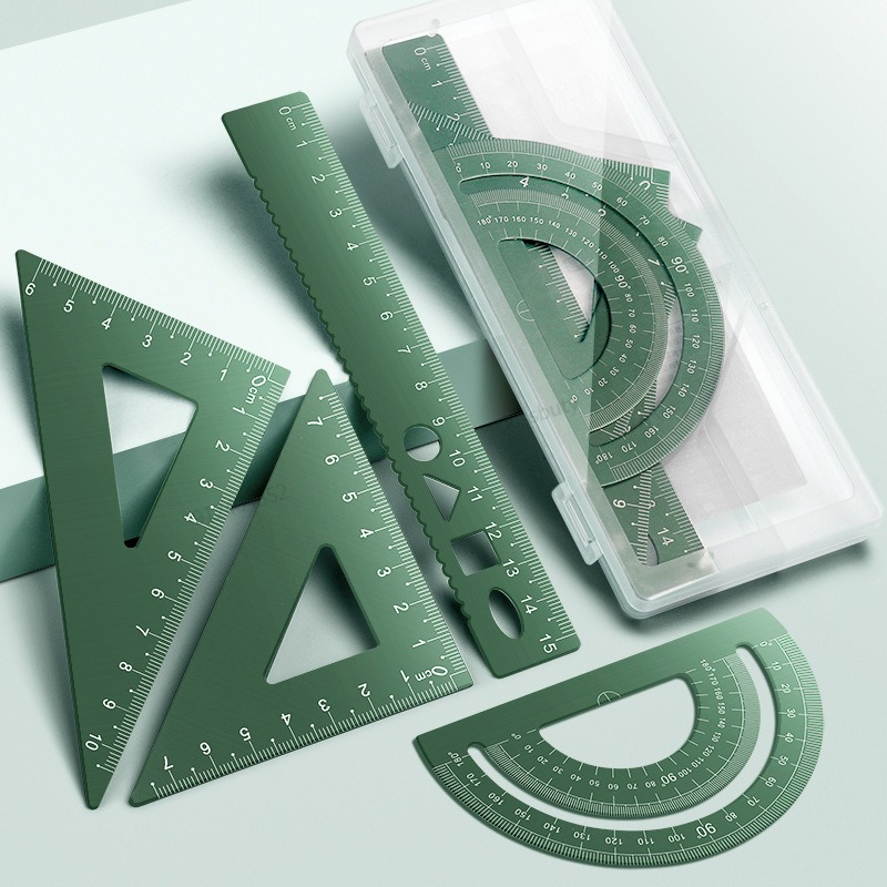4 In 1 Aluminum Alloy Ruler St - Ruler Set Transparent 评论和价格