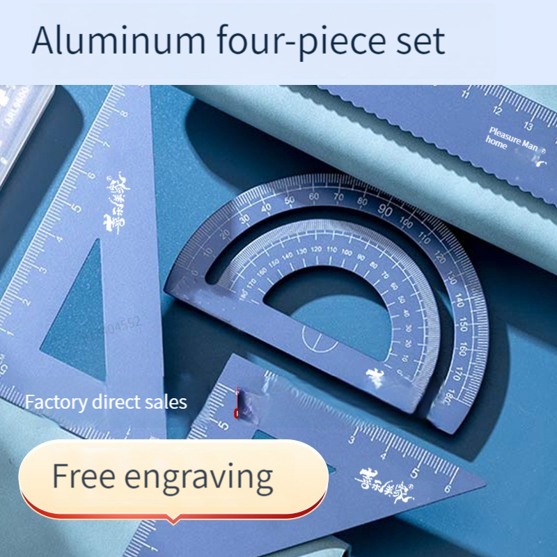 4 In 1 Aluminum Alloy Ruler St - Ruler Set Transparent 评论和价格