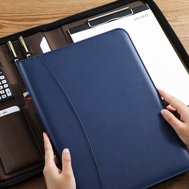 Multifunctional A4/A5 PU Leath - Portfolio Folder Zip 评论和价格
