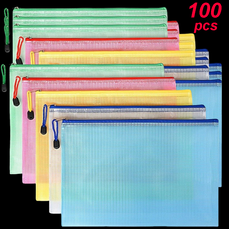 5-100PCS Stationery Storage Fo - Portfolio Folder Zip 评论和价格