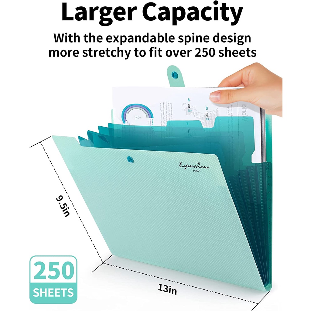 Expanding File Folder,5 Pocket - Portfolio Folder Zip 评论和价格