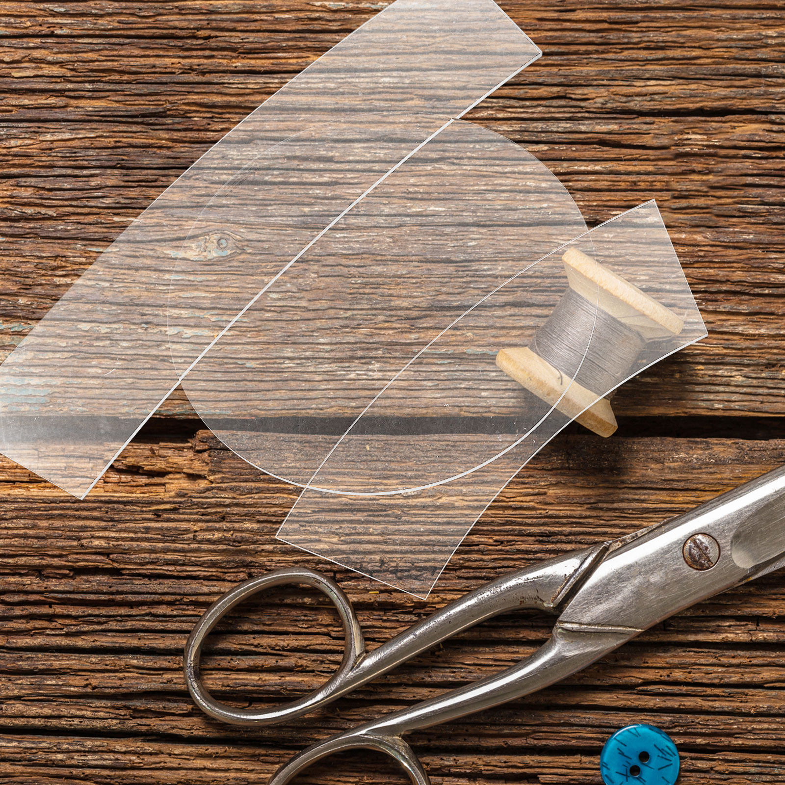 3Pcs Transparent Acrylic Bucke - Ruler Set Transparent 评论和价格
