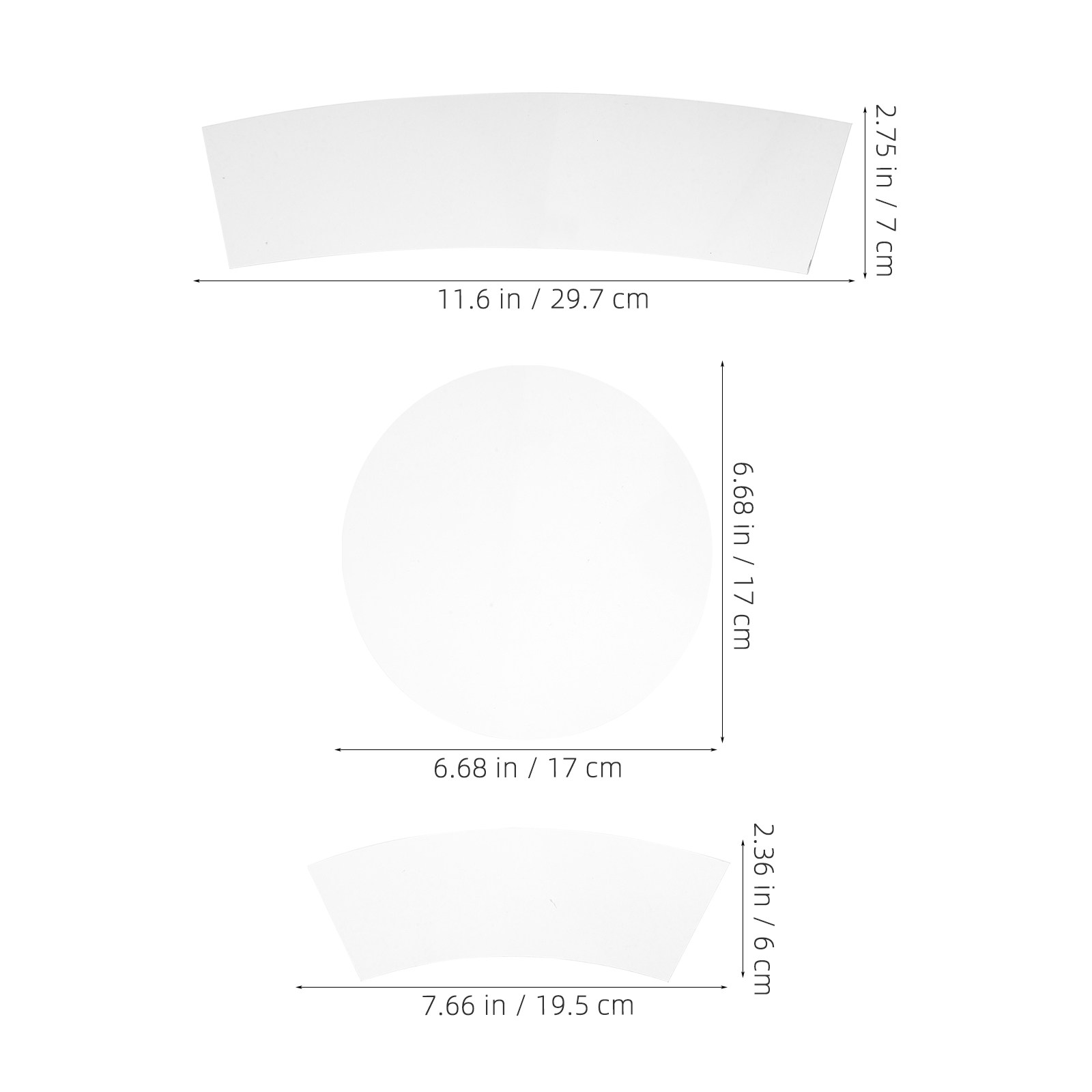 3Pcs Transparent Acrylic Bucke - Ruler Set Transparent 评论和价格