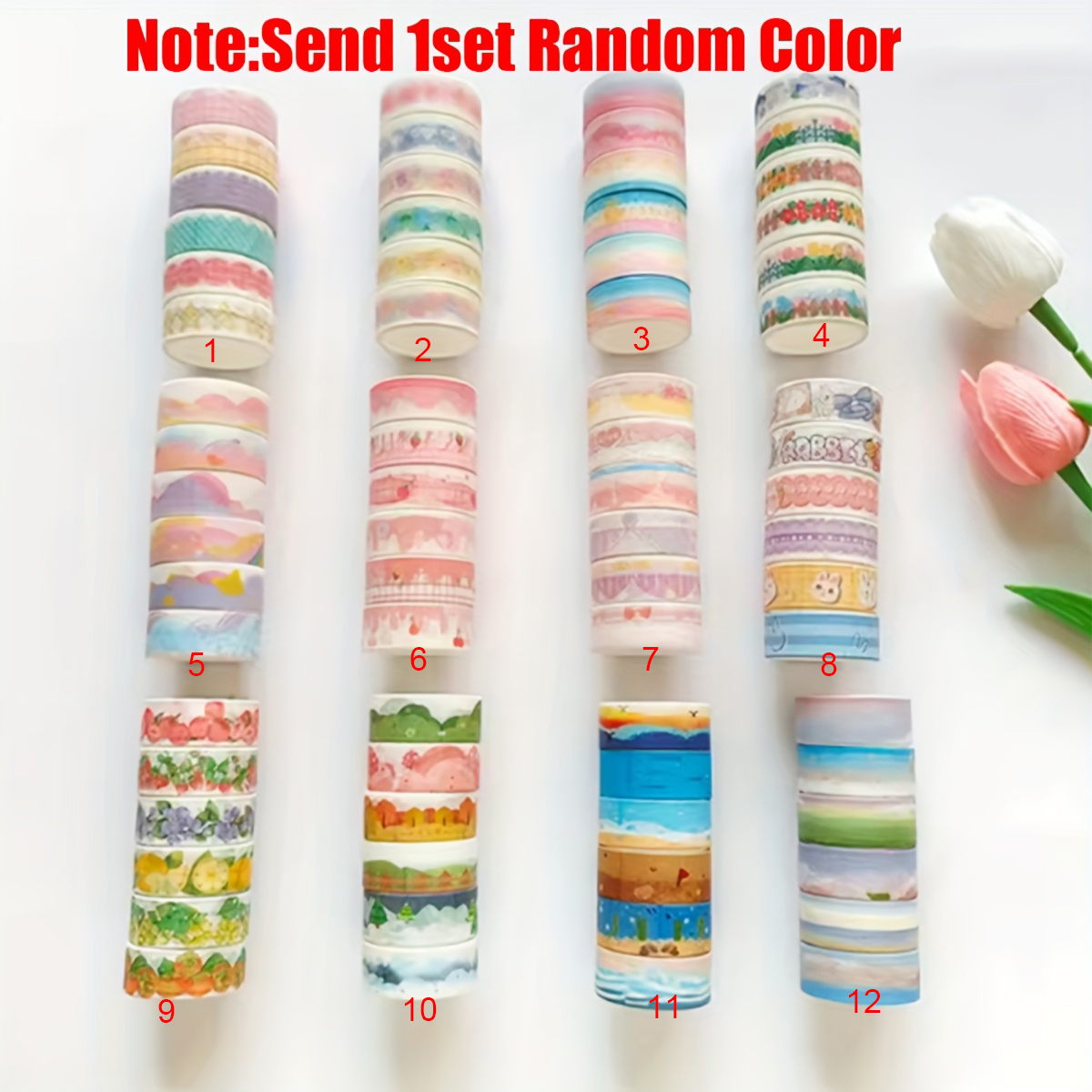 6roll/set Random Color Landsca - Washi Tape Set 评论和价格