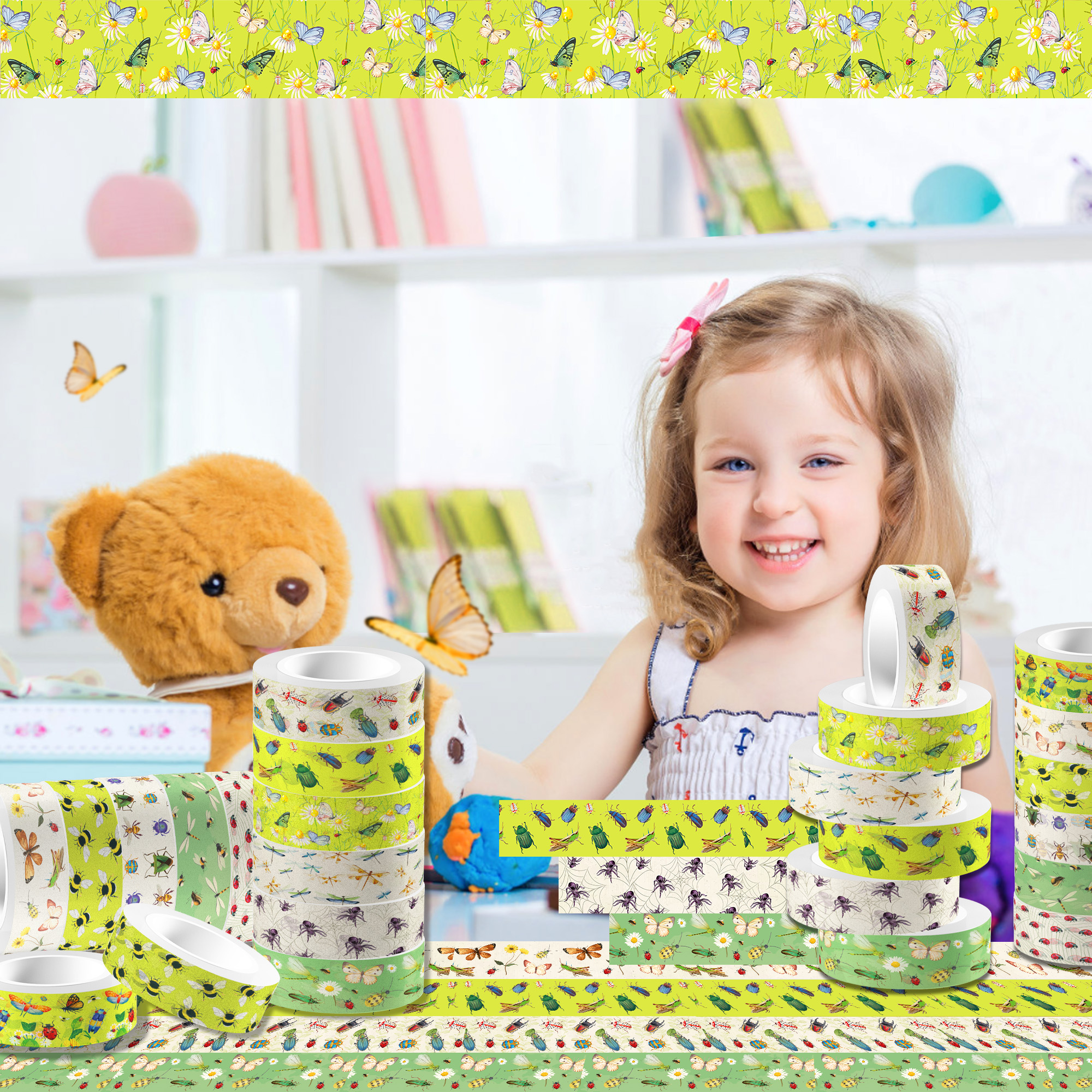 12 Rolls Cartoon Insect Bee Bu - Washi Tape Set 评论和价格