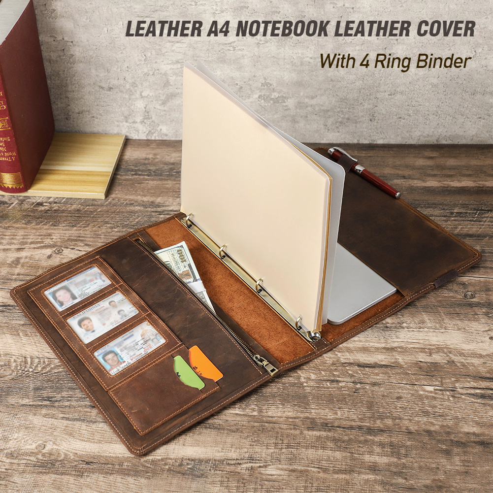 Luxury Retro Business A4 Noteb - Portfolio Folder Zip 评论和价格