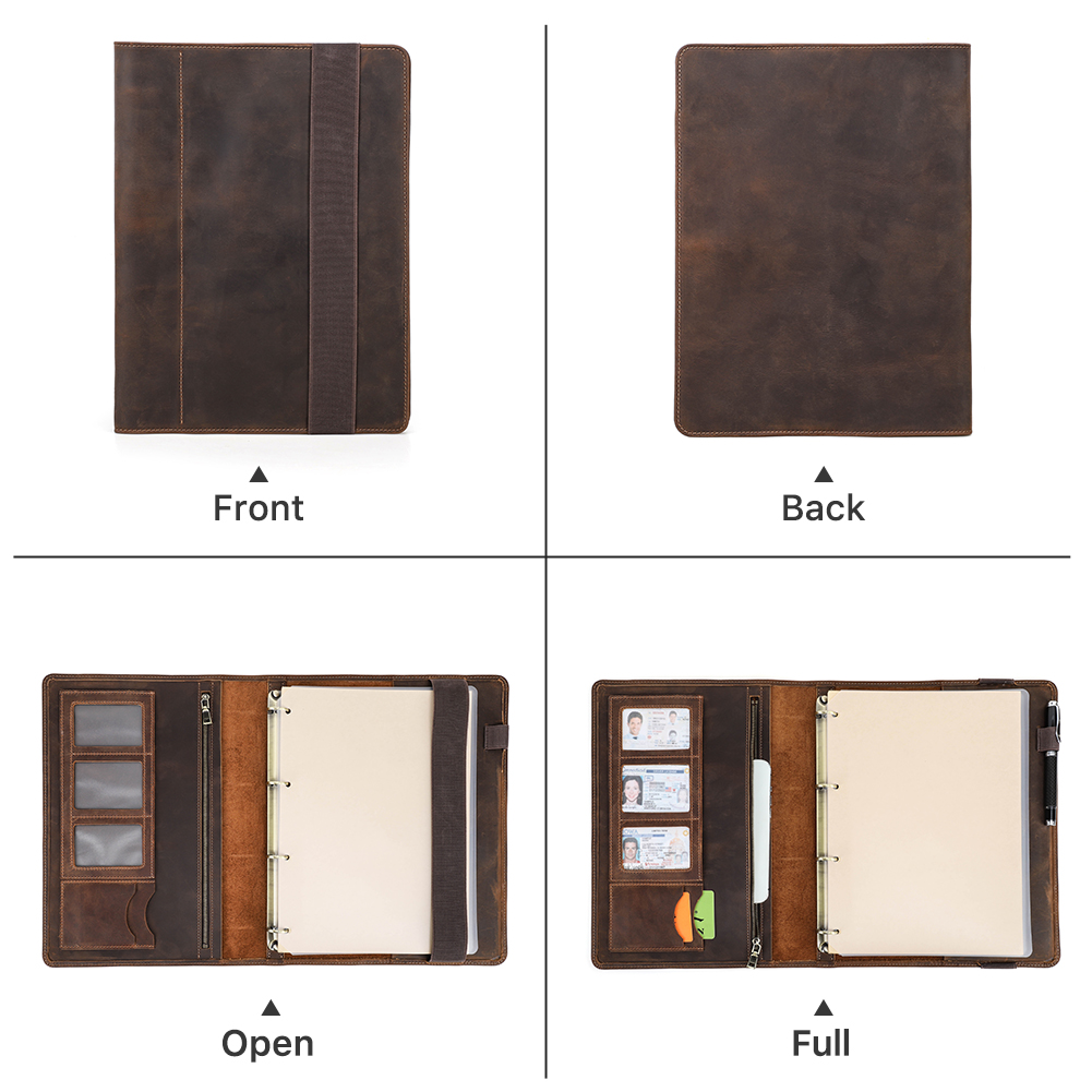 Luxury Retro Business A4 Noteb - Portfolio Folder Zip 评论和价格