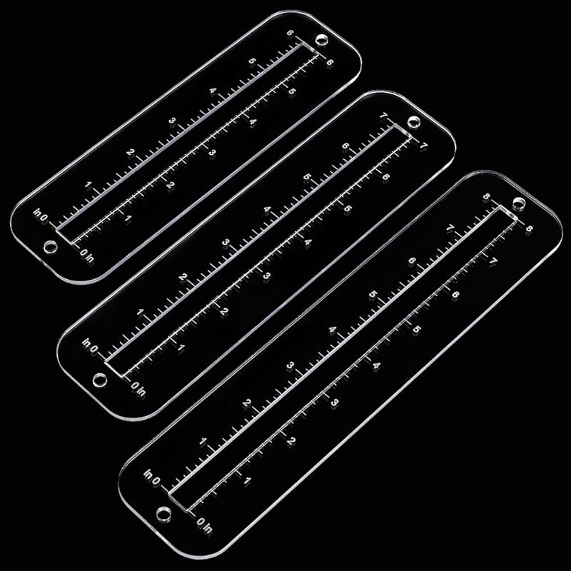 3Pcs, 3 sizes zipper making te - Ruler Set Transparent 评论和价格