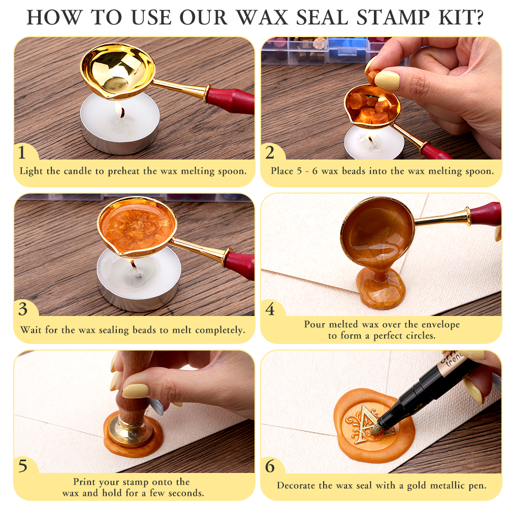 A-Z letter Wax Seal Stamp Kit  - Wax Seal Stamp Kit 评论和价格